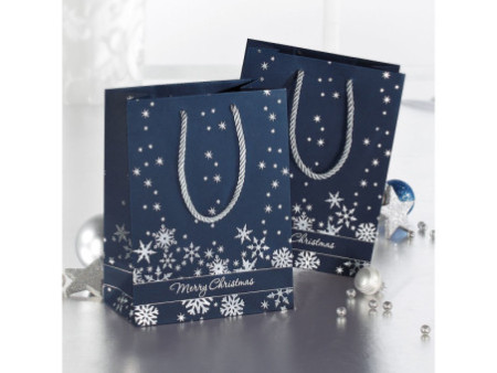 sigel Sac cadeau de Noël 'Silver Snowflakes', petit