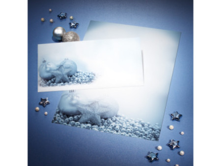 sigel Enveloppe à motif de Noël 'Blue Mystery', format long