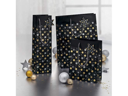 sigel Sac cadeau de Noël pour bouteille 'Stardust', 157 g/m2