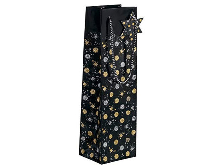 sigel Sac cadeau de Noël pour bouteille 'Stardust', 157 g/m2