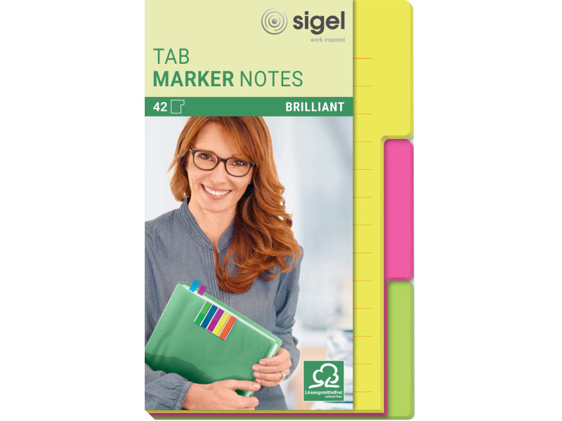 sigel Marque-page auto-adhésif Tab Marker Notes, papier