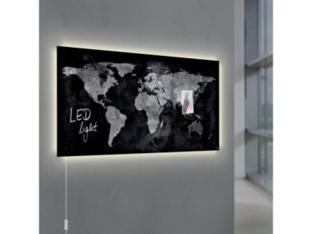 sigel Tableau magnétique en verre artverum LED light, carte