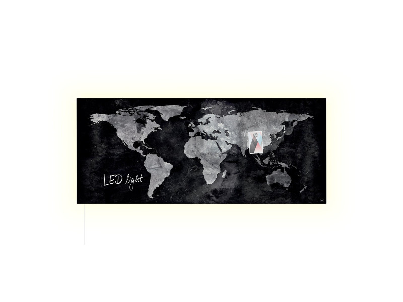 sigel Tableau magnétique en verre artverum LED light, carte