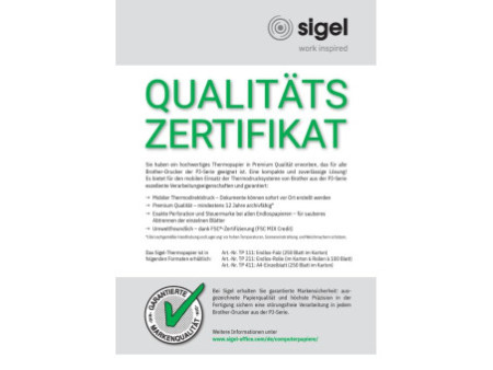 sigel Papier thermique rouleau 'Premium', uni, A4, 76 g/m2