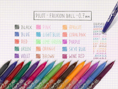 PILOT Stylo roller FRIXION BALL 07, étui carton de 15