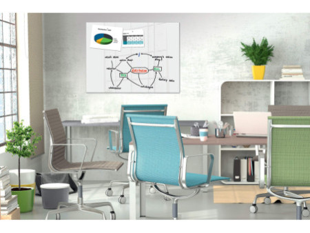 Be!Board Tableau magnétique en verre, 1.200 x 900 mm, blanc