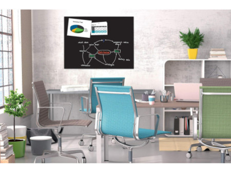 Be!Board Tableau magnétique en verre, 1.200 x 900 mm, noir