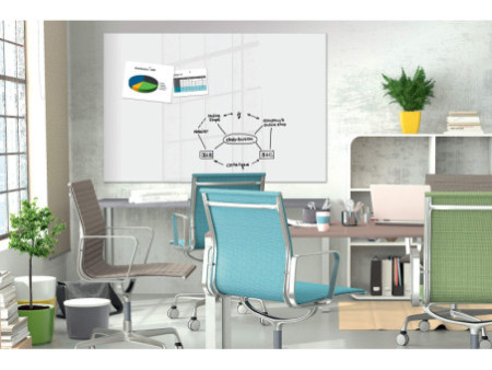Be!Board Tableau magnétique en verre, 1.800 x 1.200 mm,blanc