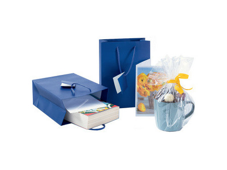 sigel Sac cadeau, vernis mat, taille: L, bleu outremer