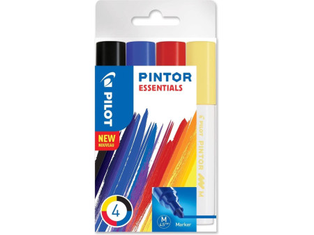 PILOT Marqueur à pigment PINTOR, medium, set de 4 ESSENTIALS