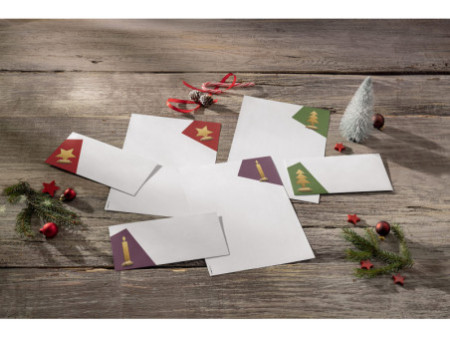 sigel Set d'enveloppes à motif de Noël 'Cut-out style', long
