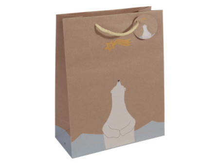 sigel Sac cadeau de Noël 'Polar bear with...', grand