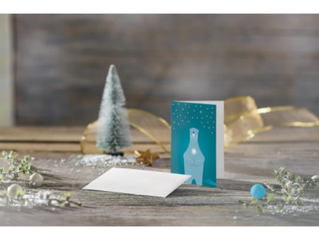 sigel Carte de Noël 'Polar bear with candle', A6, pour