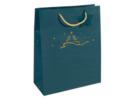 sigel Sac cadeau de Noël 'Christmas tree petrol', grand