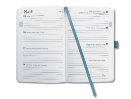 sigel Agenda de poche Jolie Feel 2026, textile, A6, bleu