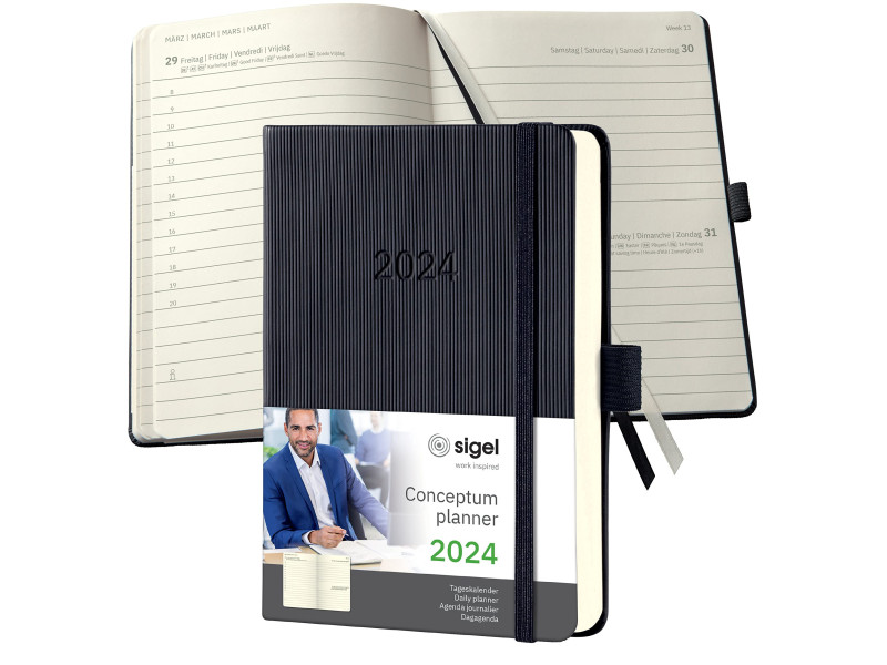 sigel Agenda de poche Conceptum 2026, env. A6, noir