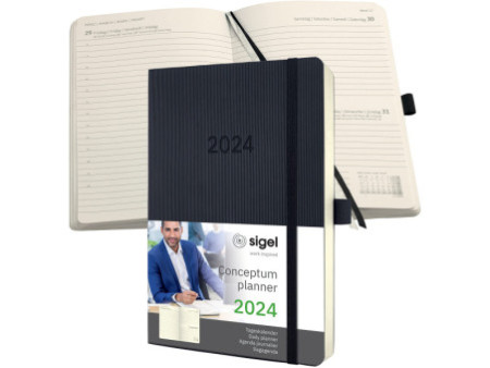 sigel Agenda planning Conceptum 2026, env. A5, noir