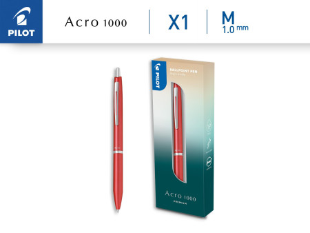 PILOT Stylo à bille ACRO 1000 PREMIUM, Metal Coral Pink