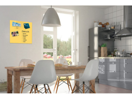 Be!Board Tableau magnétique en verre (L)450x(H)450 mm, jaune