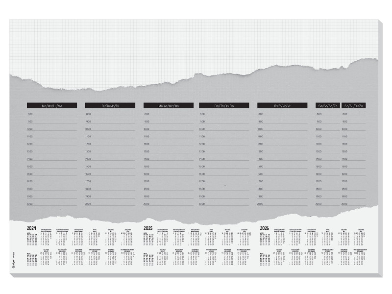 sigel Sous-main bloc papier 'Weelkly Planner', 595 x 410 mm