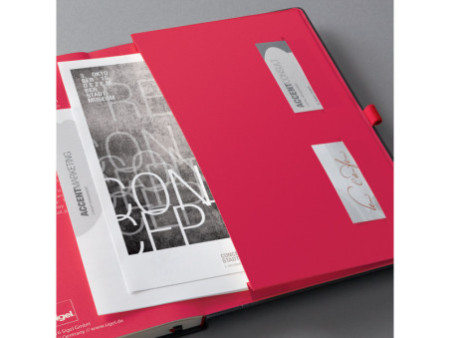 sigel Carnet de notes Conceptum, A4, quadrillé, noir/rouge