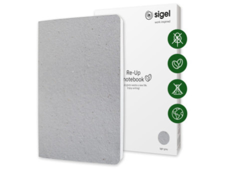 sigel Carnet de notes Re-Up, A5, quadrillé, gris clair