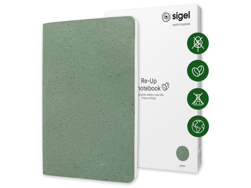 sigel Carnet de notes Re-Up, A5, ligné, vert
