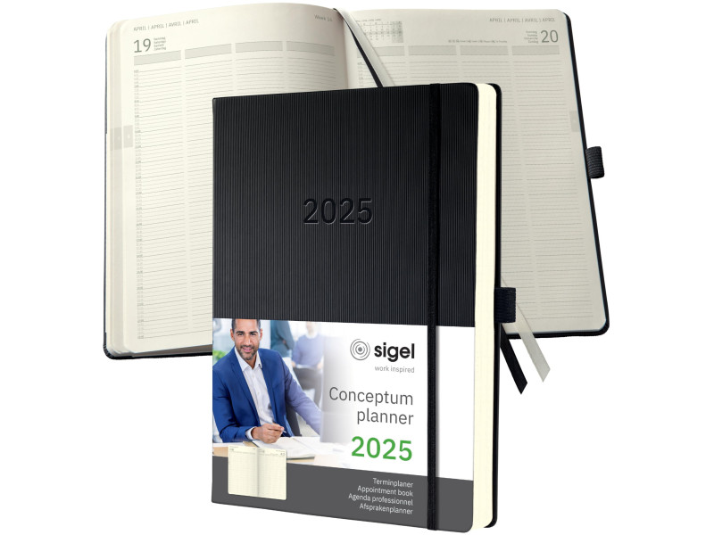 sigel Agenda planning Conceptum 2026, A4+, noir