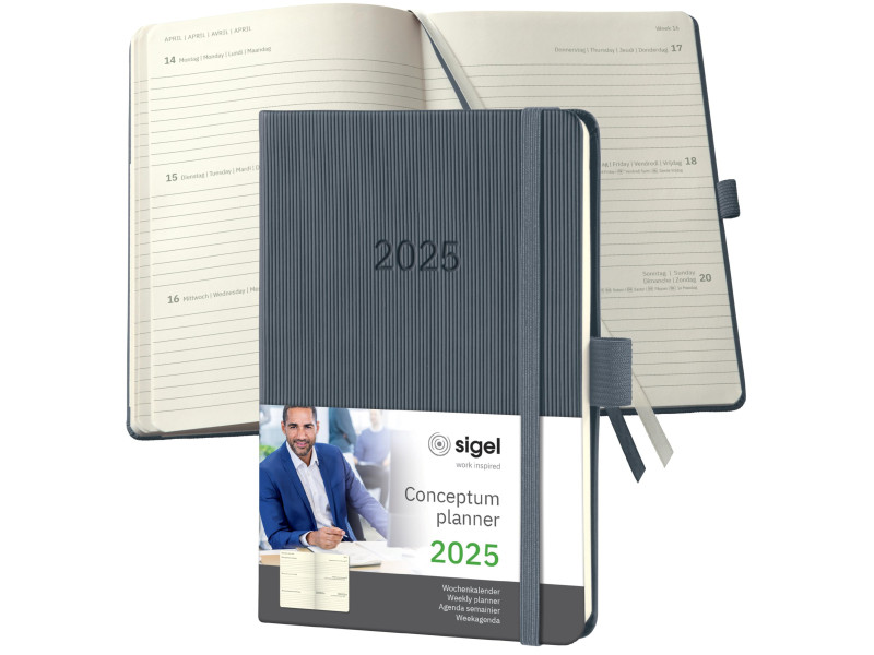 sigel Agenda de poche Conceptum 2026, env. A6, gris