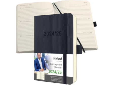 sigel Agenda de poche Conceptum 2025/2026, env. A6, noir