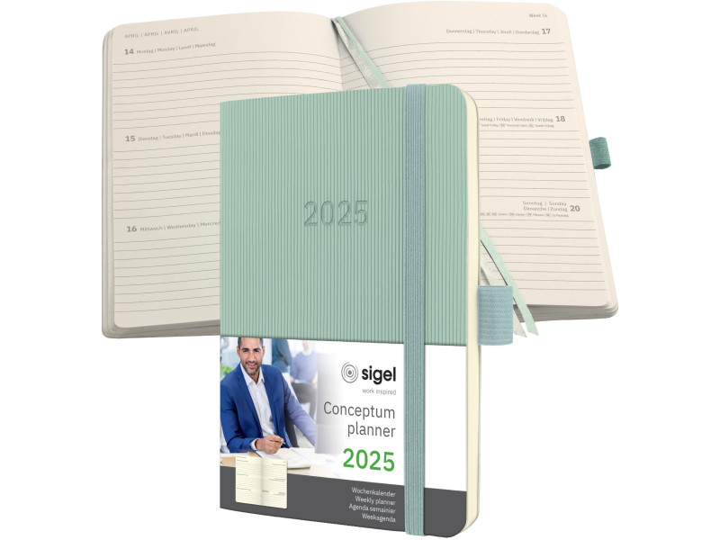sigel Agenda de poche Conceptum 2026, env. A6, vert menthe