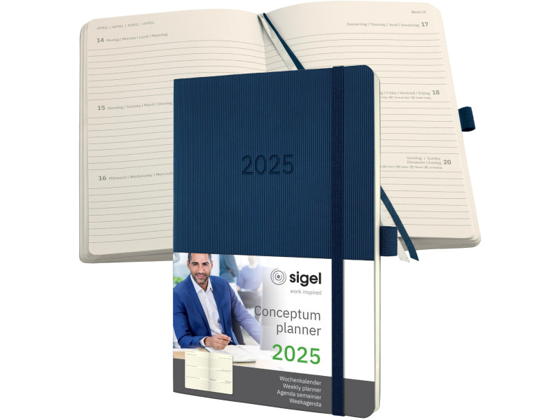 sigel Agenda planning Conceptum 2026, env. A5, bleu