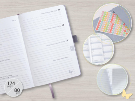 sigel Agenda de poche Jolie Feel 2026, textile, A6, menthe