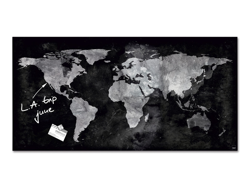 sigel Tableau magnétique en verre Artverum 'World Map'