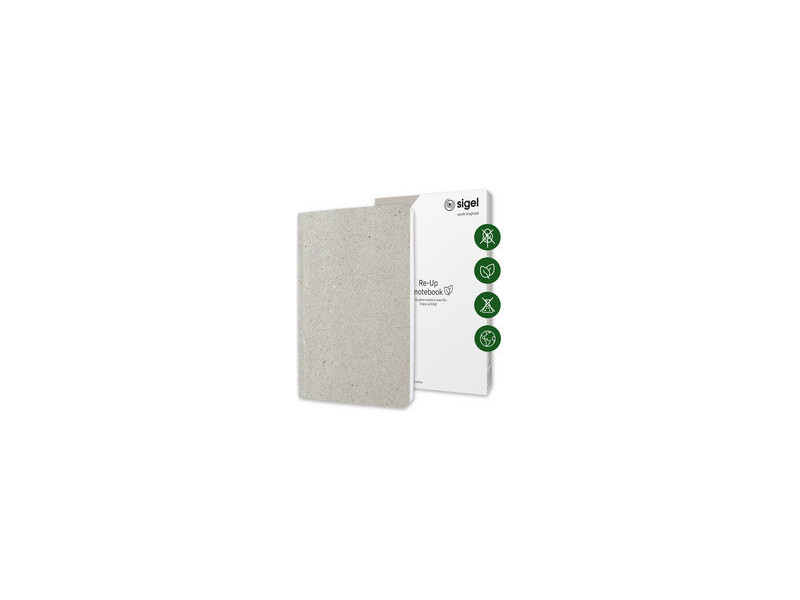 sigel Carnet de notes Re-Up, A5, quadrillé, blanc calcaire