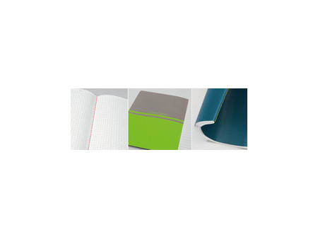 sigel Carnet Linescape, A5, quadrillé, bleu / vert fluo