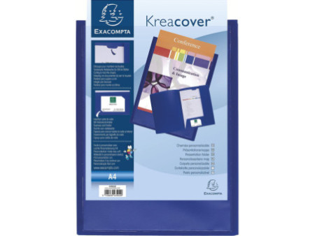 EXACOMPTA Chemise personnalisable Kreacover, PP, A4, bleu