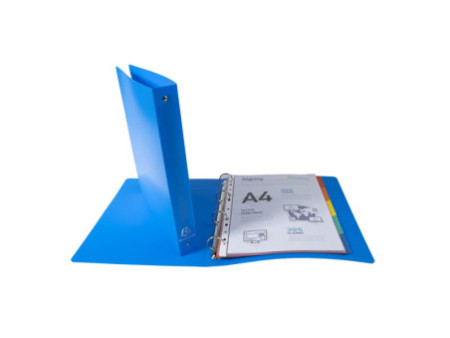 EXACOMPTA Classeur semi-rigide, PP, A4 Maxi, 4 anneaux, bleu