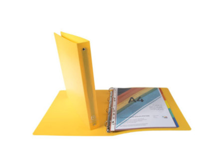 EXACOMPTA Classeur semi-rigide, PP, A4 Maxi, 4 anneaux,jaune