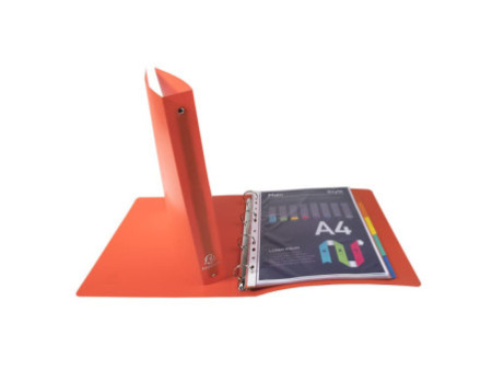 EXACOMPTA Classeur semi-rigide, PP, A4 Maxi, 4 anneaux,rouge