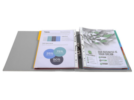 EXACOMPTA Classeur à levier PP Premium, A4, 80 mm,gris foncé