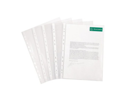 EXACOMPTA Pochette perforée, A4, PP, grainé, transparent