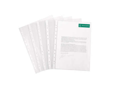 EXACOMPTA Pochette perforée, A4, PP, grainé, transparent