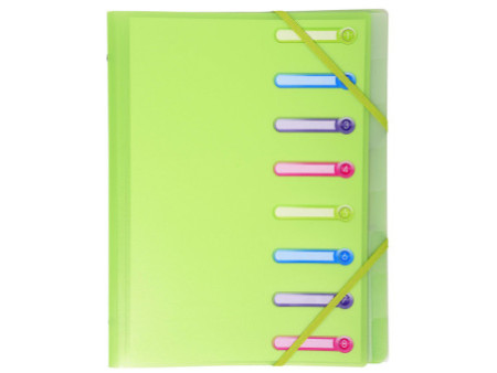 EXACOMPTA Trieur Chromaline, A4, PP, 8 compartiments,assorti
