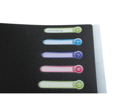 EXACOMPTA Trieur, A4, PP, 8 compartiments, noir