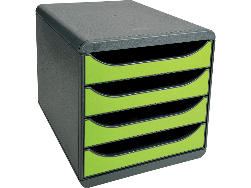 EXACOMPTA Module de classement BIG-BOX, 4 tiroirs, vert anis