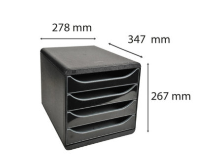 EXACOMPTA Module de classement BIG-BOX, 4 tiroirs, noir