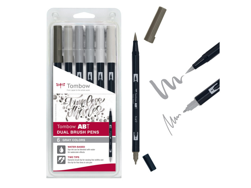 Tombow Feutre double pointe DUAL BRUSH PEN ABT, Gray Colors