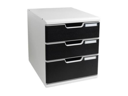 EXACOMPTA Module de classement MODULO, 3 tiroirs, noir