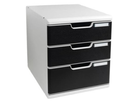EXACOMPTA Module de classement MODULO, 3 tiroirs, noir
